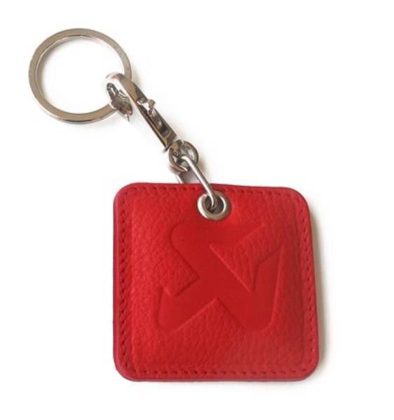 Akrapovic - Akrapovic Square Leather Keychain - red