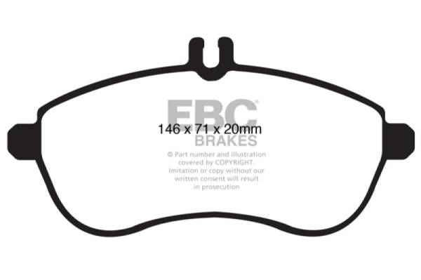 EBC - EBC 12-14 Mercedes-Benz C250 (W204) 1.8 Turbo Greenstuff Front Brake Pads