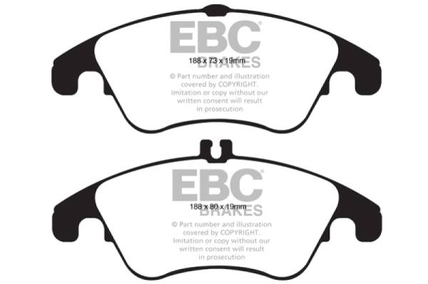 EBC - EBC 12+ Mercedes-Benz C250 Coupe 1.8 Turbo Sport Edition Greenstuff Front Brake Pads