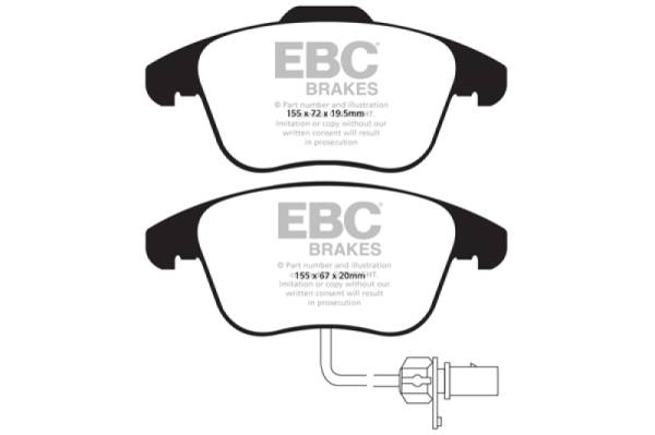 EBC - EBC 10+ Audi A5 2.0 Turbo Greenstuff Front Brake Pads