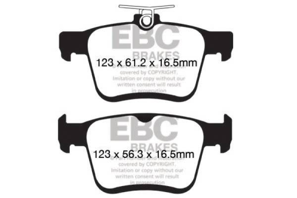 EBC - EBC 14+ Audi A3 1.8 Turbo (w/Electronic Parking Brake) Greenstuff Rear Brake Pads