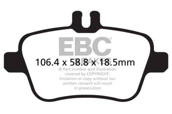 EBC - EBC 13+ Mercedes-Benz CLA250 2.0 Turbo Greenstuff Rear Brake Pads