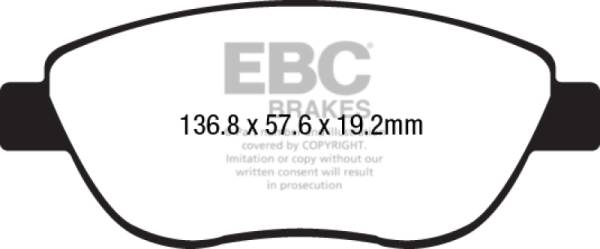 EBC - EBC 2014+ Fiat 500 1.4L Turbo Abarth Greenstuff Front Brake Pads