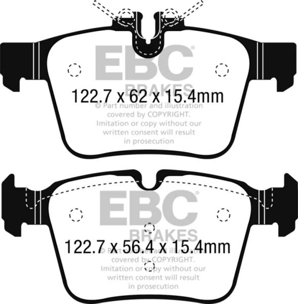 EBC - EBC 15+ Mercedes-Benz C300 (W205) 2.0 Turbo 4-matic Greenstuff Rear Brake Pads