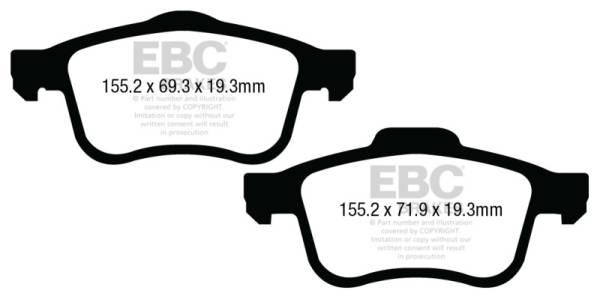 EBC - EBC 13+ Fiat 500L 1.4 Turbo Greenstuff Front Brake Pads