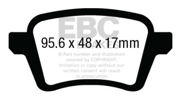 EBC - EBC 13+ Fiat 500L 1.4 Turbo Greenstuff Rear Brake Pads