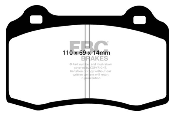 EBC - EBC 96-00 Lotus Esprit Turbo 2.0 Turbo GT3 Redstuff Front Brake Pads