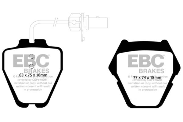 EBC - EBC 99-01 Audi A6 Quattro 2.7 Twin Turbo Sedan (8 Pad Set) Redstuff Front Brake Pads