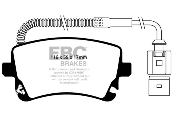 EBC - EBC 09-11 Audi A6 Quattro 3.0 Supercharged Redstuff Rear Brake Pads