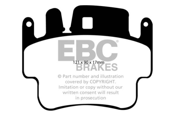 EBC - EBC 98-05 Porsche 911 996 3.4 Carrera 2 (Iron Rotor) Redstuff Frt Brake Pad (Check EBC Fit Guide)