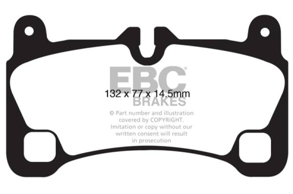 EBC - EBC 08-09 Volkswagen Touareg 3.6 (2 holes at bottom of backplate) Redstuff Rear Brake Pads