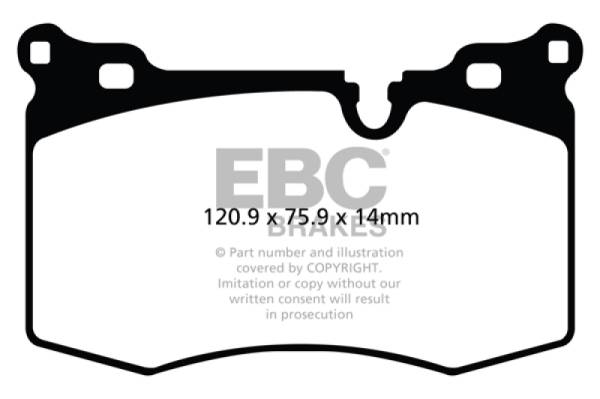 EBC - EBC 09-14 Mini Hardtop 1.6 Turbo J.C Works Redstuff Front Brake Pads