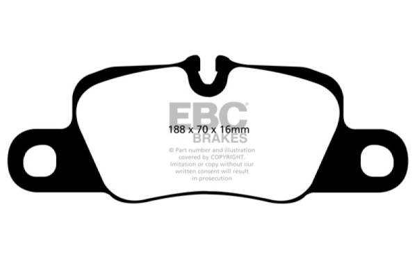 EBC - EBC 12-15 Porsche 911 (991) (Cast Iron Rotor only) 3.8 Carrera S Redstuff Rear Brake Pads