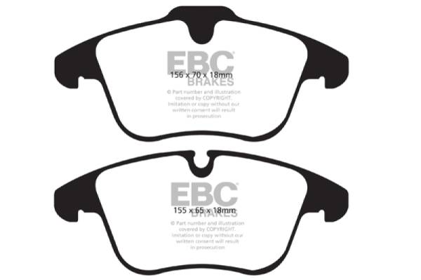 EBC - EBC 13-15 Jaguar XF 2.0 Turbo Redstuff Front Brake Pads