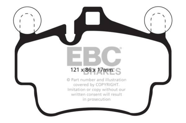 EBC - EBC 07-08 Porsche 911 (997) (Cast Iron Rotor only) 3.6 Carrera 2 Redstuff Front Brake Pads