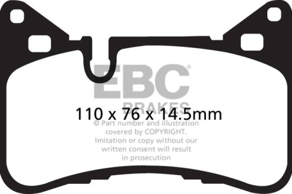 EBC - EBC 14 Mercedes-Benz C63 AMG (W204) 6.2 Redstuff Rear Brake Pads