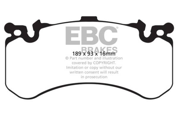 EBC - EBC 11+ Audi A8 Quattro 6.3 (Cast Iron Rotors) Redstuff Front Brake Pads