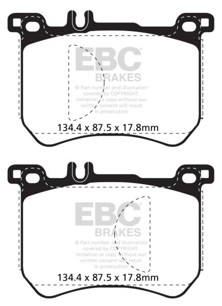 EBC - EBC 15+ Mercedes-Benz SL400 3.0 Twin Turbo Redstuff Front Brake Pads