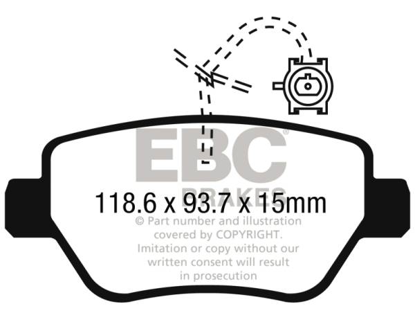 EBC - EBC 2014-2016 Maserati Ghibli 3.0L Twin Turbo (330) Redstuff Rear Brake Pads