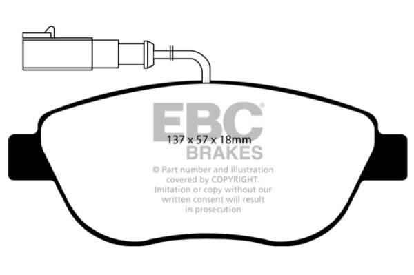 EBC - EBC 12+ Fiat 500 1.4 Turbo Abarth Yellowstuff Front Brake Pads