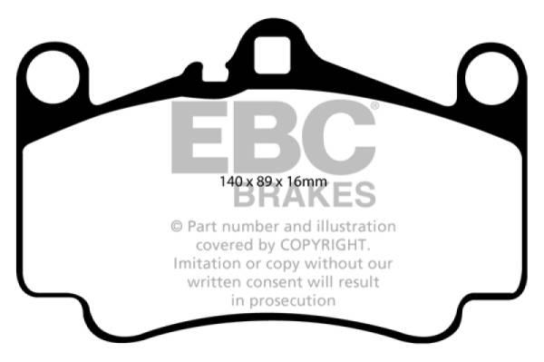 EBC - EBC 03-05 Porsche 911 (996) (Cast Iron Rotor only) 3.6 Carrera 4S Yellowstuff Front Brake Pads