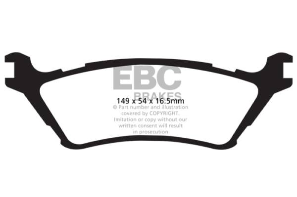 EBC - EBC 15+ Ford F150 2.7 Twin Turbo (2WD) Yellowstuff Rear Brake Pads