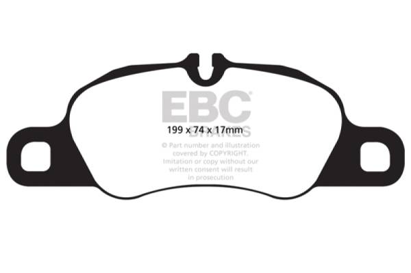 EBC - EBC 09-12 Porsche 911 (997) (Cast Iron Rotor only) 3.6 Carrera 2 Yellowstuff Front Brake Pads