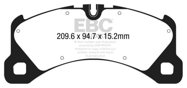 EBC - EBC 14+ Porsche Macan (Cast Iron Rotors only) 3.0 Twin Turbo Yellowstuff Front Brake Pads