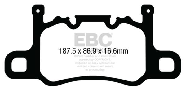 EBC - EBC 13-15 Porsche 911 (991) (Cast Iron Rotor only) 3.8 GT3 Yellowstuff Rear Brake Pads