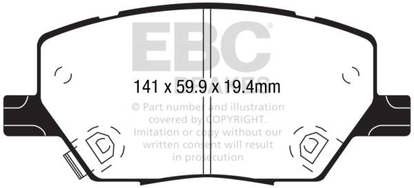 EBC - EBC 2015+ Fiat 500X 1.4L Turbo Yellowstuff Front Brake Pads