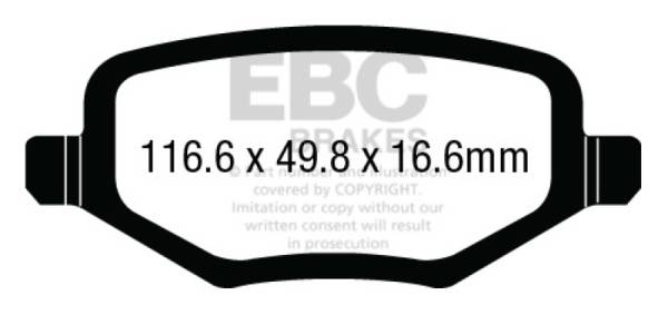 EBC - EBC 12+ Chrysler Town & Country 3.6 Yellowstuff Rear Brake Pads