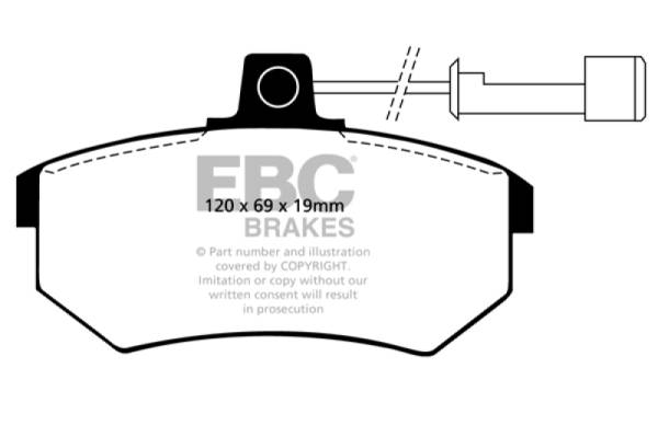 EBC - EBC 89-90 Audi 100 Quattro 2.3 Yellowstuff Front Brake Pads