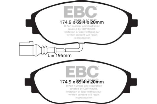 EBC - EBC 2015+ Volkswagen GTI/Golf R (Mk7) Bluestuff Front Brake Pads