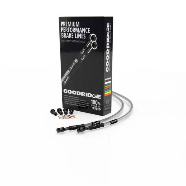 Goodridge - Goodridge 56in Universal Clutch Line w/Black Zinc Fittings & Clear Hose - 90Deg Banjo w/AN3 Fitting