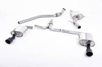 Milltek Sport Resonated Cat-Back Exhaust, Dual Outlet Cerakote Black Tips for 6-Speed Manual Trans Audi B8 A4 2.0T SSXAU435