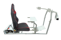 GTR Simulator - GTR Simulator GTM motion Model Frame with Seat and Triple Monitor Stand (Motor, Shifter Holder, Seat Slider Included) Diamond Silver - Image 30