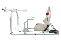 GTR Simulator - GTR Simulator GTM motion Model Frame with Seat and Triple Monitor Stand (Motor, Shifter Holder, Seat Slider Included) Alpine White - Image 19