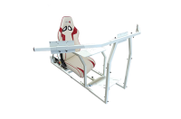 GTR Simulator - GTR Simulator GTM motion Model Frame with Seat and Triple Monitor Stand (Motor, Shifter Holder, Seat Slider Included) White with Red - Image 15