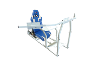 GTR Simulator - GTR Simulator GTM motion Model Frame with Seat and Triple Monitor Stand (Motor, Shifter Holder, Seat Slider Included) Blue with White - Image 3