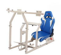 GTR Simulator - GTR Simulators Racing Simulator with Adjustable Leatherette Seat, Mounts for Steering Wheel, Pedals, Shifter & Monitor(s) Large Size Monitor Stand (MAX 3x39in or Single 70in) - Image 4