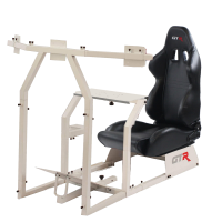 GTR Simulator - GTR Simulators Racing Simulator with Adjustable Leatherette Seat, Mounts for Steering Wheel, Pedals, Shifter & Monitor(s) Large Size Monitor Stand (MAX 3x39in or Single 70in) - Image 10