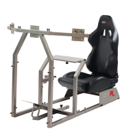 GTR Simulator - GTR Simulators Racing Simulator with Adjustable Leatherette Seat, Mounts for Steering Wheel, Pedals, Shifter & Monitor(s) Large Size Monitor Stand (MAX 3x39in or Single 70in) - Image 20