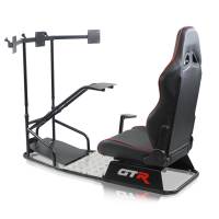 GTR Simulator - GTR Simulator GTSF Model Racing Simulator with Gear Shifter & Steering Mounts, Monitor Mount and Real Racing Seat White with Red - Image 17