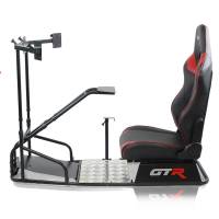 GTR Simulator - GTR Simulator GTSF Model Racing Simulator with Gear Shifter & Steering Mounts, Monitor Mount and Real Racing Seat White with Red - Image 21