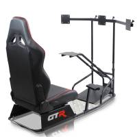 GTR Simulator - GTR Simulator GTSF Model Racing Simulator with Gear Shifter & Steering Mounts, Monitor Mount and Real Racing Seat White with Red - Image 31