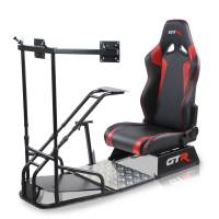 GTR Simulator - GTR Simulator GTSF Model Racing Simulator with Gear Shifter & Steering Mounts, Monitor Mount and Real Racing Seat White with Red - Image 29