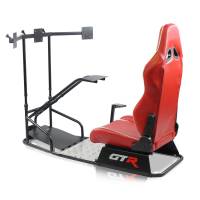 GTR Simulator - GTR Simulator GTSF Model Racing Simulator with Gear Shifter & Steering Mounts, Monitor Mount and Real Racing Seat White with Red - Image 53