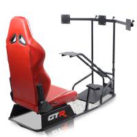 GTR Simulator - GTR Simulator GTSF Model Racing Simulator with Gear Shifter & Steering Mounts, Monitor Mount and Real Racing Seat White with Red - Image 61