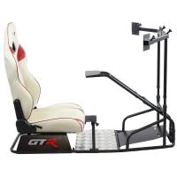 GTR Simulator - GTR Simulator GTSF Model Racing Simulator with Gear Shifter & Steering Mounts, Monitor Mount and Real Racing Seat White with Red - Image 67