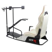 GTR Simulator - GTR Simulator GTSF Model Racing Simulator with Gear Shifter & Steering Mounts, Monitor Mount and Real Racing Seat White with Red - Image 69